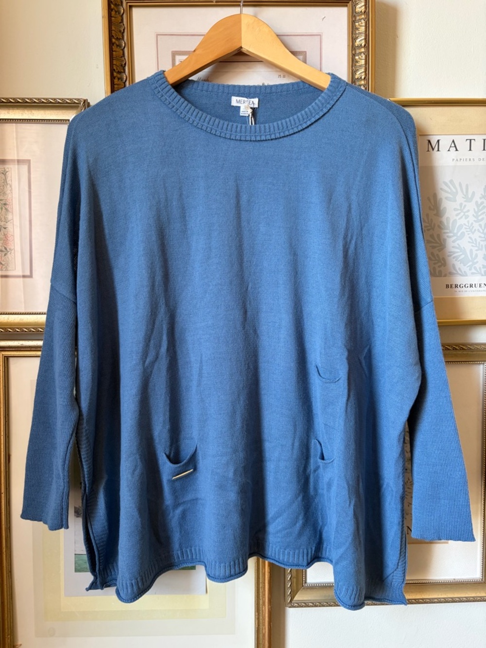 NWT Mersea Catalina Crew Neck Dusk Blue Small